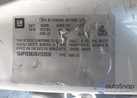 2016 Buick Verano 1Sv z USA, uszkodzony, nr VIN 1G4PV5SK0G4122836